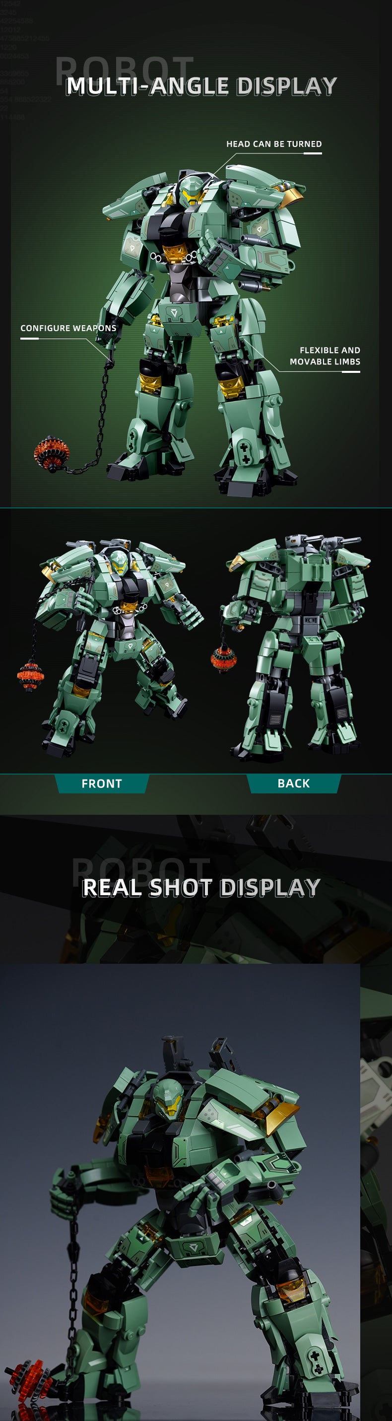 B1153 P.R. MECHA GREEN 542 PCS C16