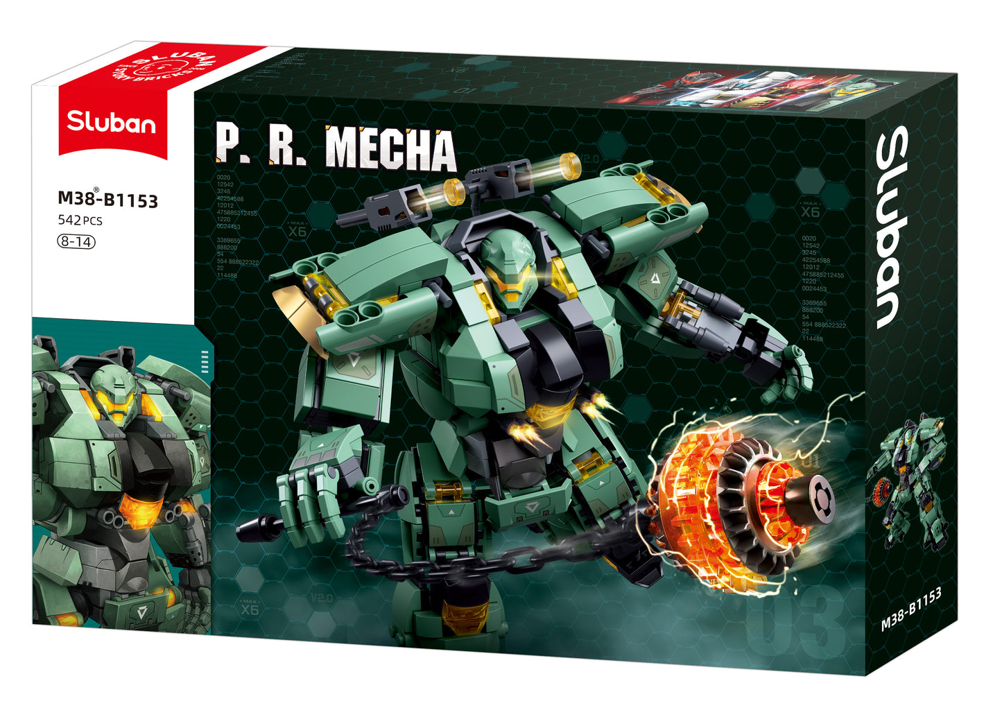 Sluban B1153 P.R. MECHA GREEN 542 building bricks from sluban australia