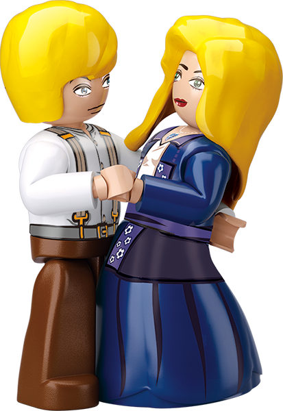 a box with a toy titanic ship and minifigures