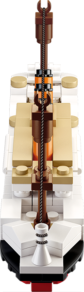 a box with a toy titanic ship and minifigures