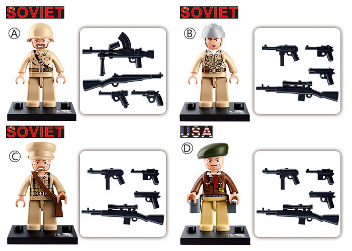 a display of toy soldiers from sluban Australia