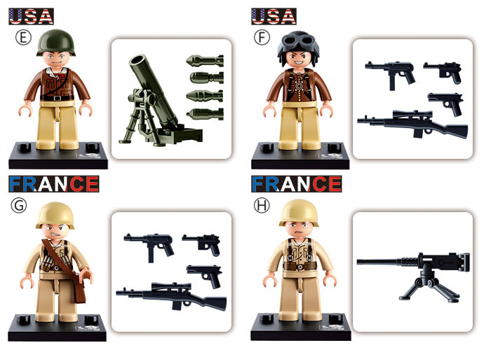 a display of toy soldiers from sluban Australia