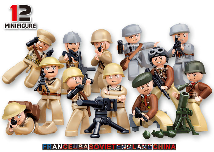 a display of toy soldiers from sluban Australia