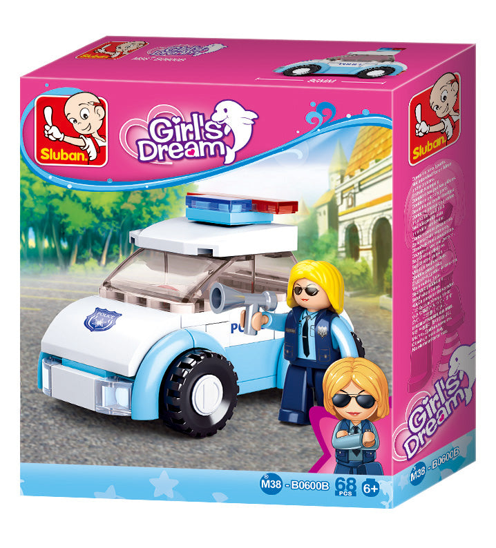 Girls dream display of building bricks containing cars boats and helicopters from sluban Australia