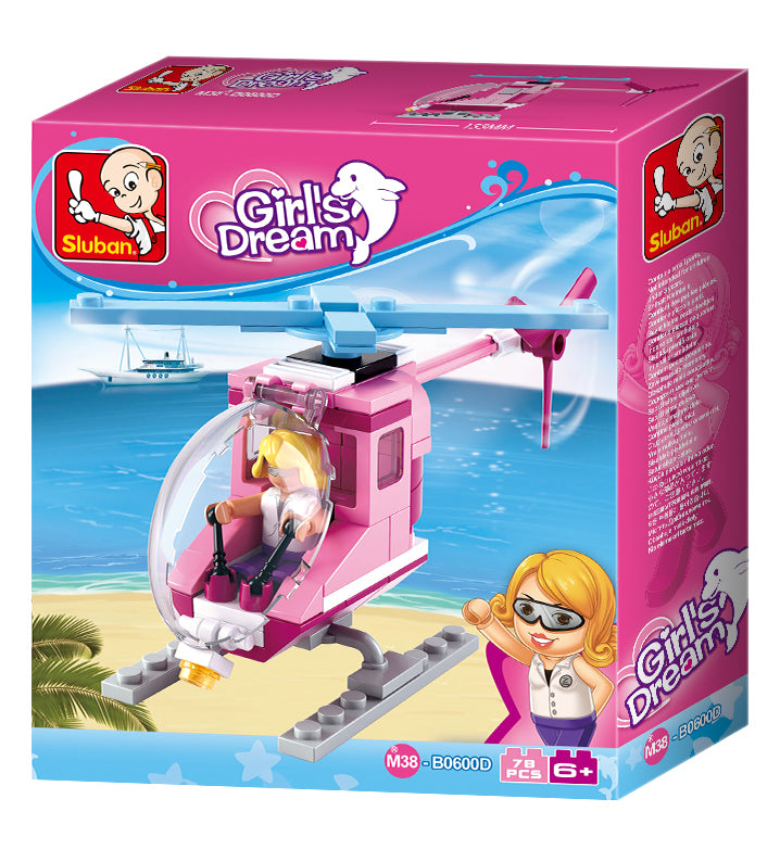 Girls dream building bricks containing a helicopter from sluban Australia