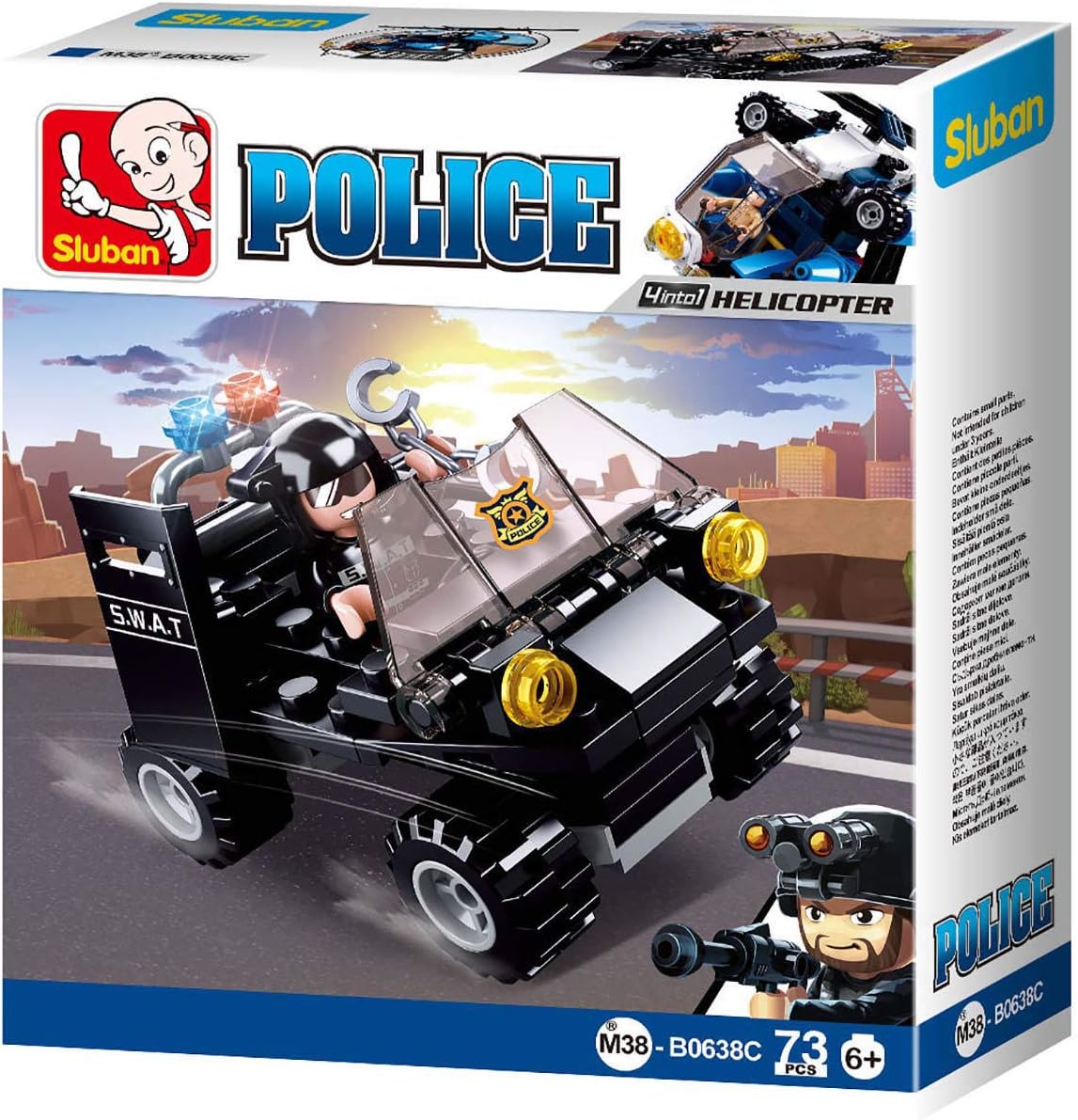 B0638 POLICE 4 MIXED DESIGNS SOLD AS A DISPLAY OF 8 C12