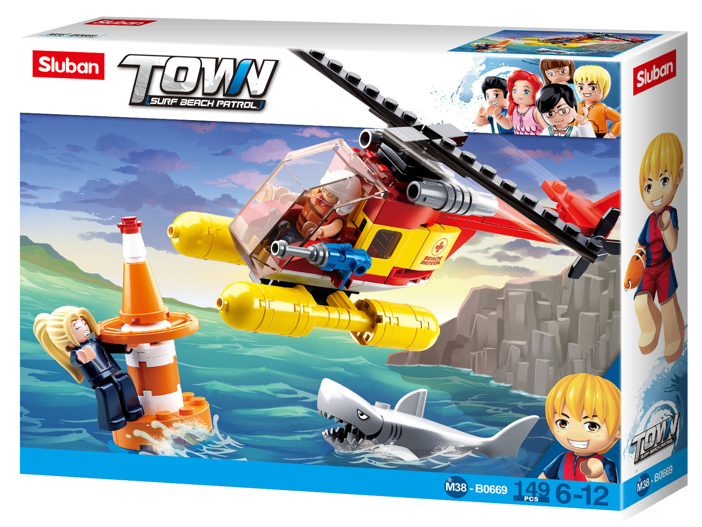 B0669 SURF BEACH PATROL HELICOPTER 149 PCS C60
