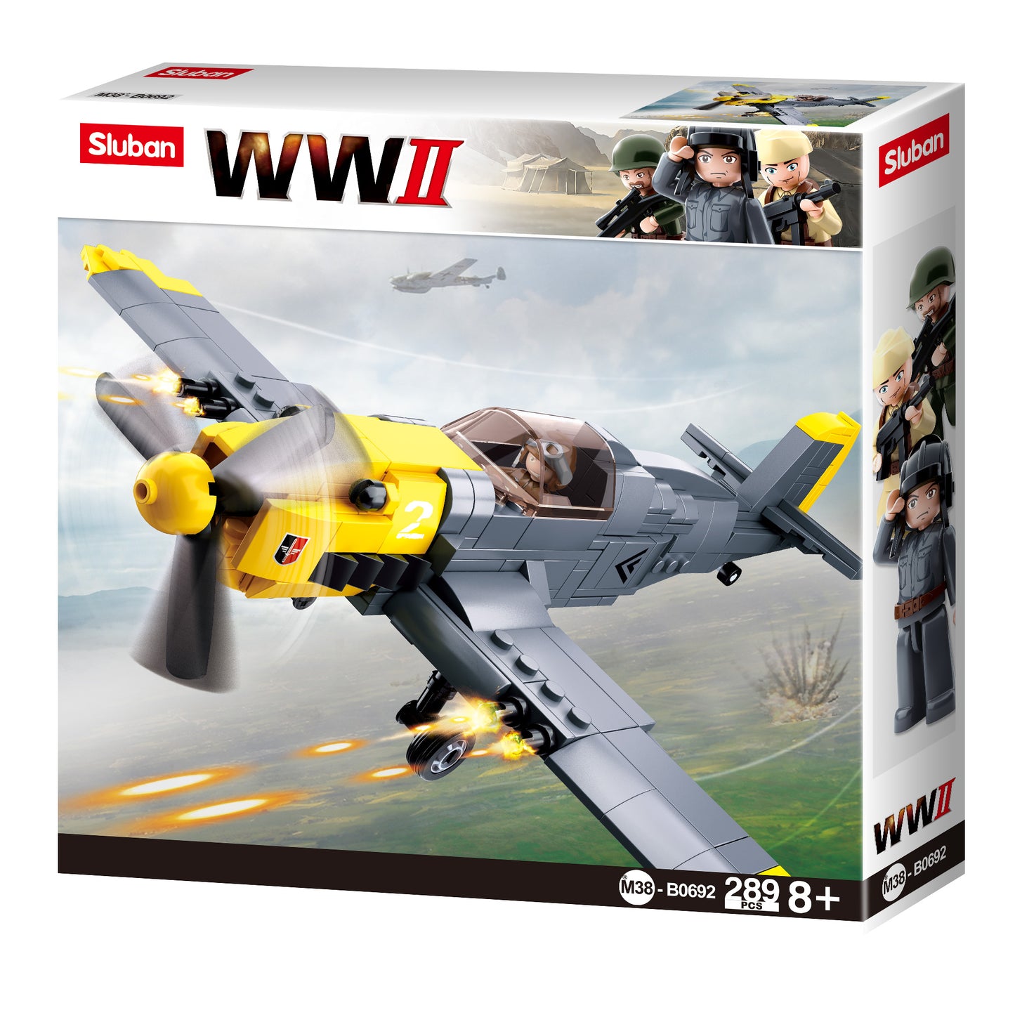 a box of toy airplane of building bricks and blocks from sluban australia.