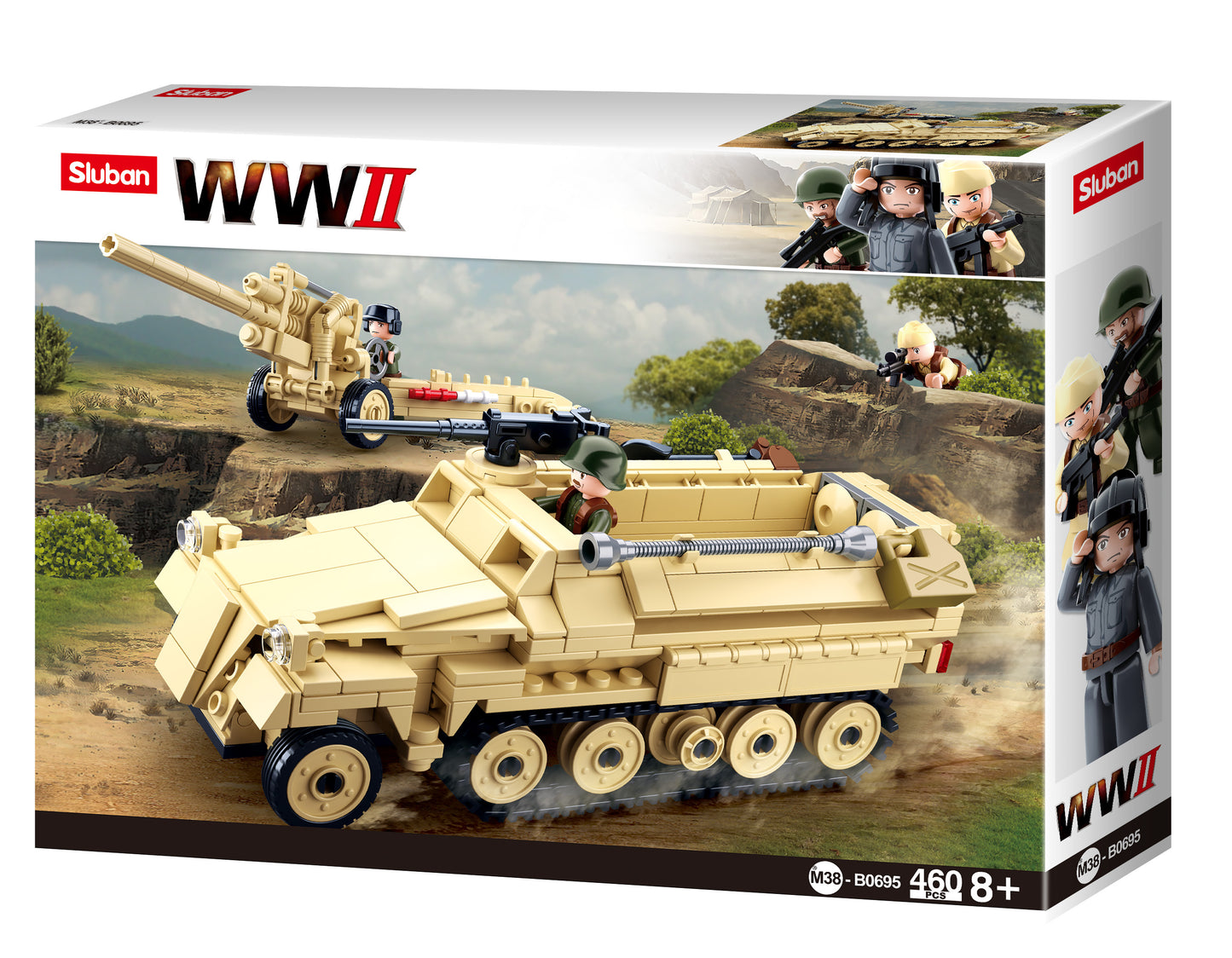 Half track building bricks with mini figures from sluban australia.