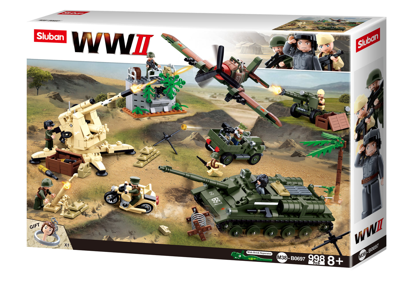 A battle of kursk containing tanks and bikes and minifigures of building bricks and blocks from sluban australia.