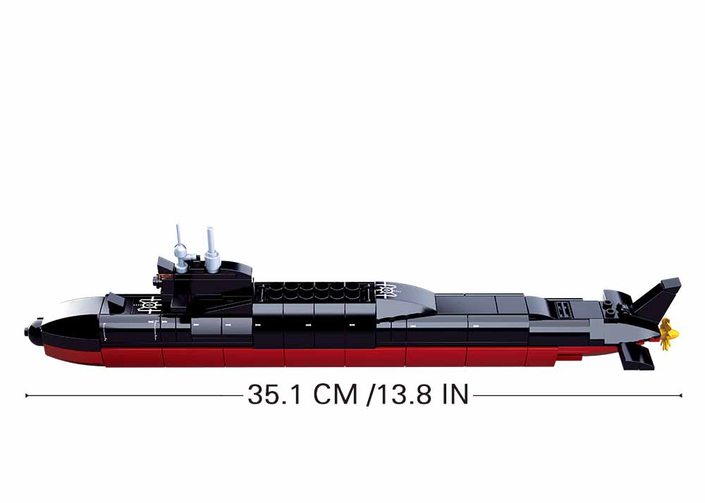 B0703 MODEL BRICKS SUBMARINE SCALE 1:450 227 PCS AGES 8+ C16