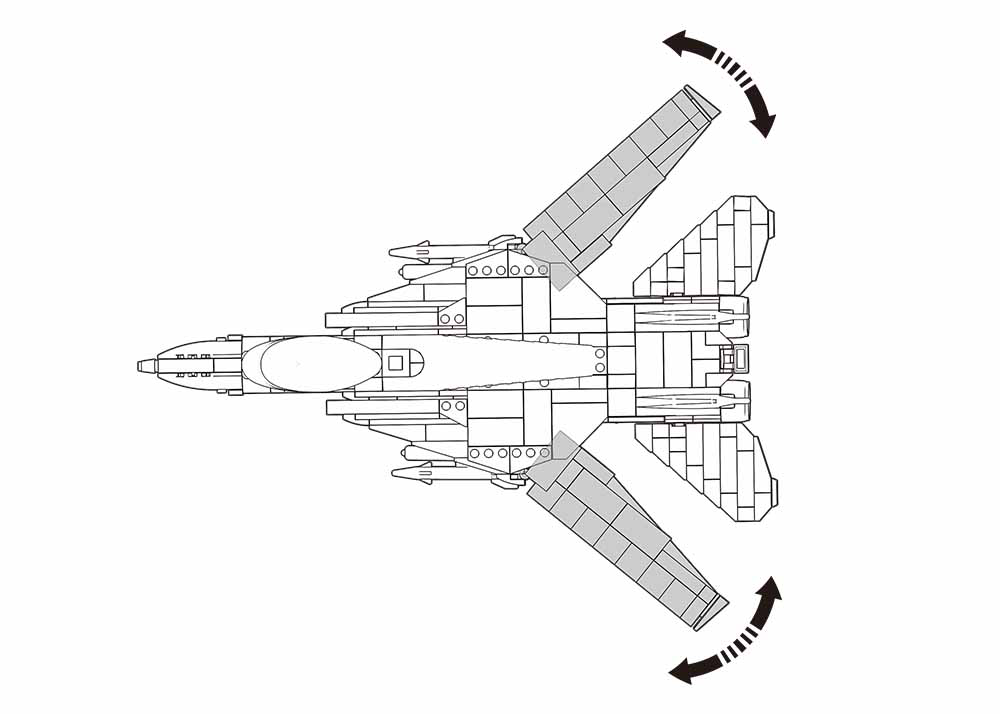 B0755 MODEL BRICKS F14 FIGHTER 404 PCS AGES 8+ C12