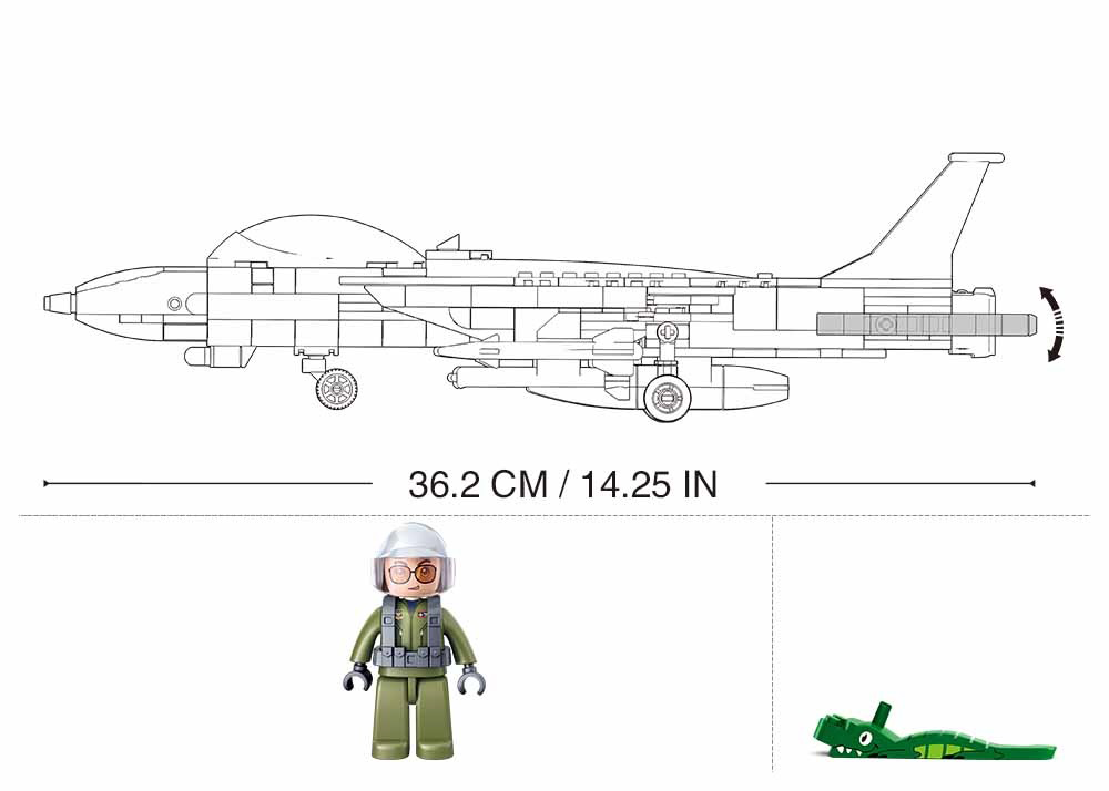 B0755 MODEL BRICKS F14 FIGHTER 404 PCS AGES 8+ C12