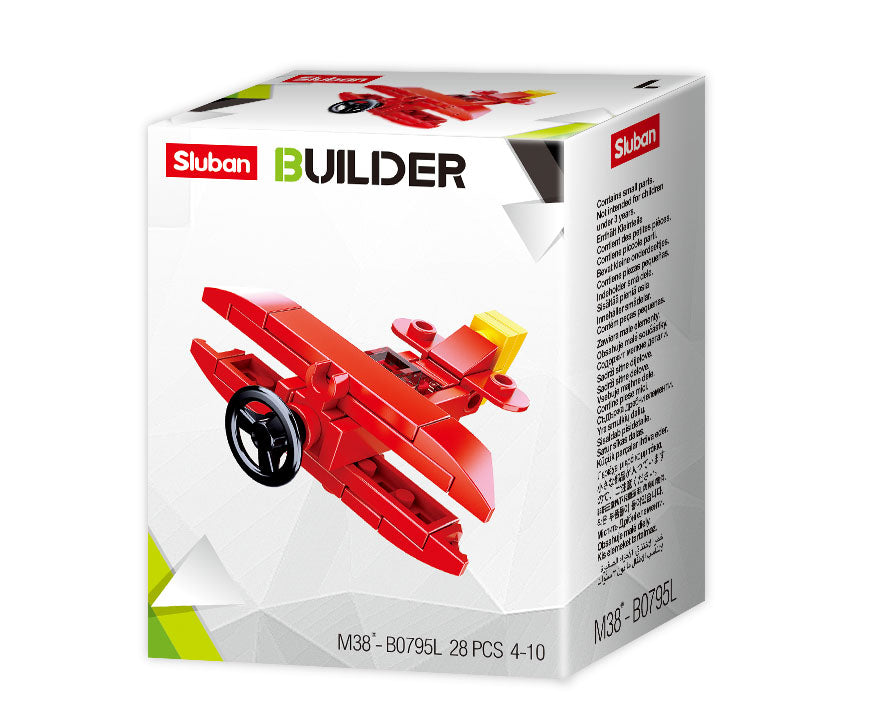 building brick plane made up of building bricks and blocks from the sluban australia range.