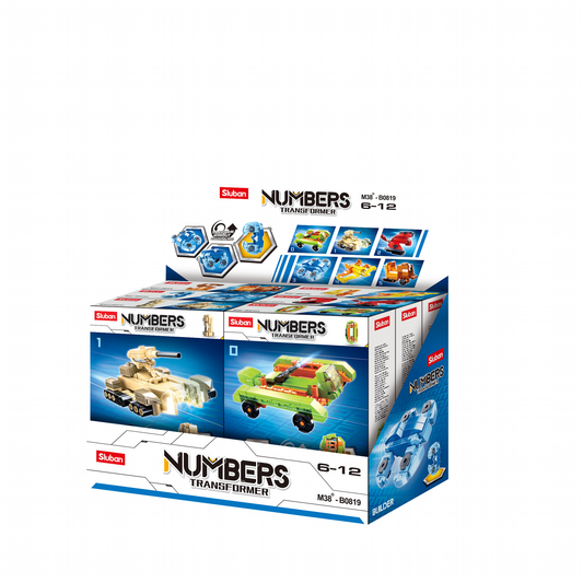 Transforming numbers puzzle toy (6 sets), Sluban B0819 educational block set