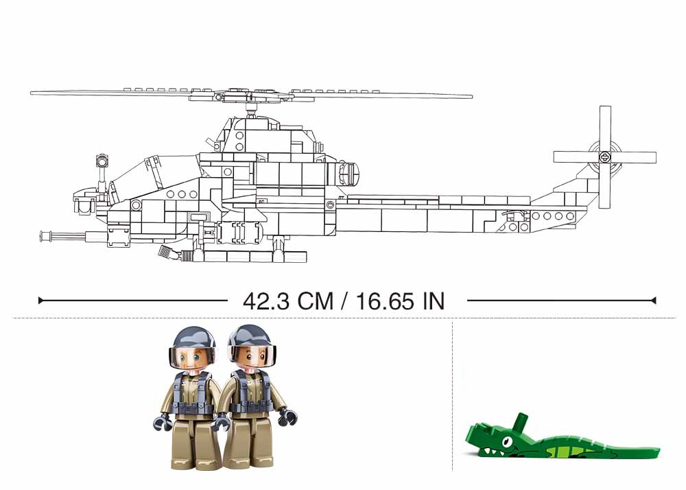 B0838 MB AH-1Z ATTACK HELICOPTER 482 PCS 10+ C12