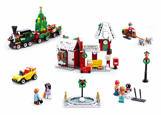 B0887 TOWN HAPPY NEW YEAR VILLAGE 565 PCS C12