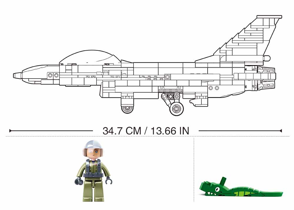 B0891 MODEL BRICKS F-16C FALCON FIGHTER 521 PCS AGES 10+ C12