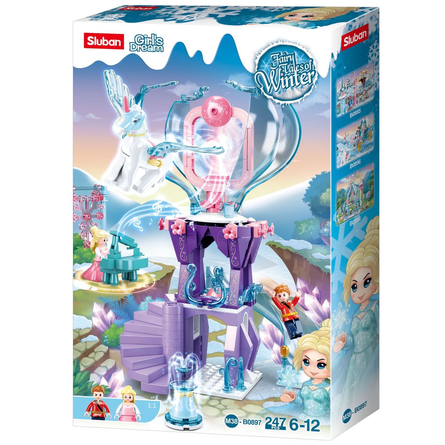 B0897 FAIRY TALES OF WINTER FOREST MAGIC TOWER with minifigures from sluban Australia.
