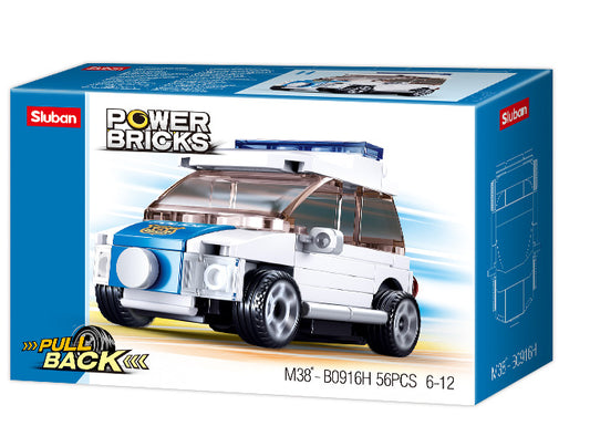 B0916H POWER BRICKS  PULL BACK CAR for kids from sluban australia.