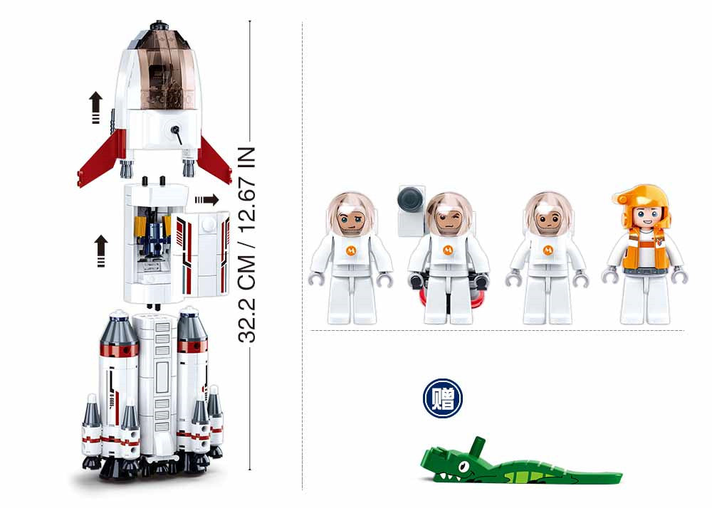 B0925 SPACE SATURN EXPEDITION ROCKET 468 PCS C12