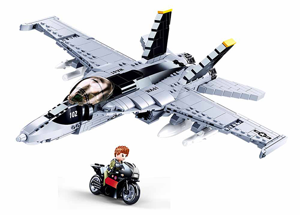 B0928 MODEL BRICKS F/A 18E SUPER BUMBLEBEE 682 PCS AGES 10+ C12