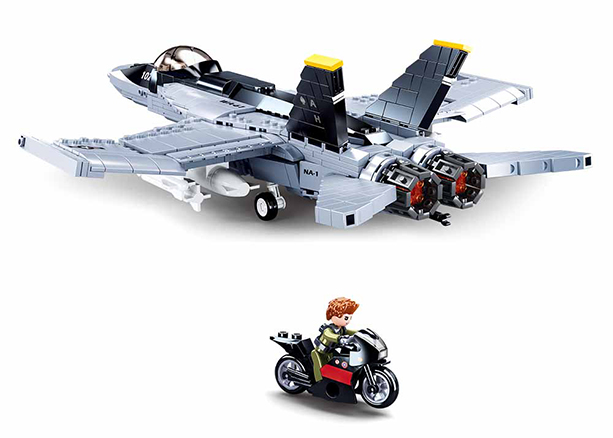 B0928 MODEL BRICKS F/A 18E SUPER BUMBLEBEE 682 PCS AGES 10+ C12