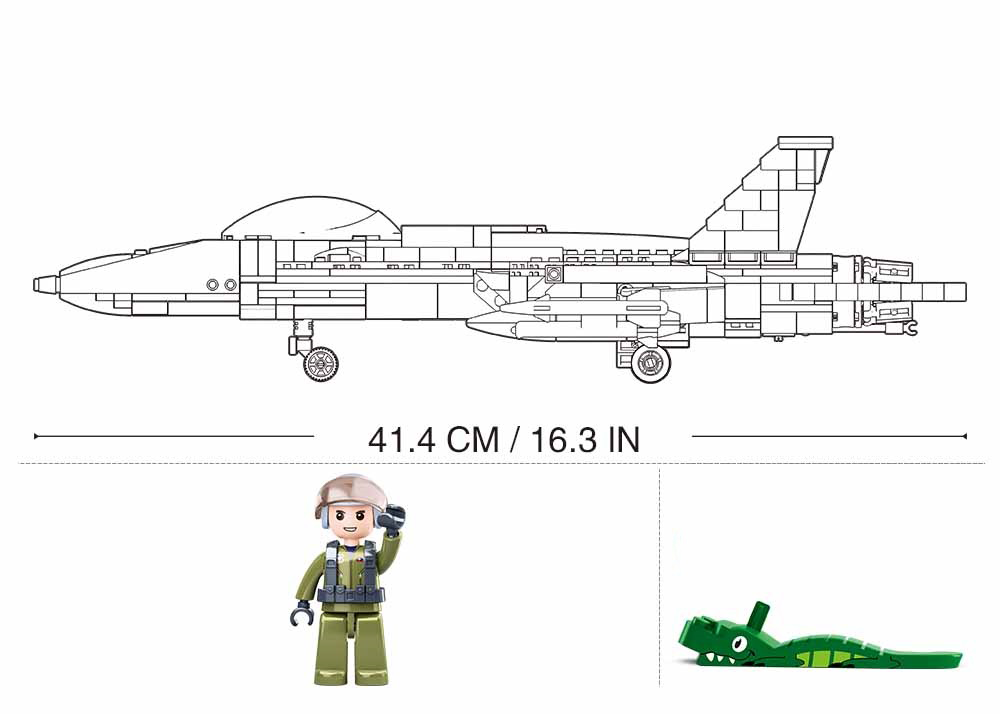 B0928 MODEL BRICKS F/A 18E SUPER BUMBLEBEE 682 PCS AGES 10+ C12