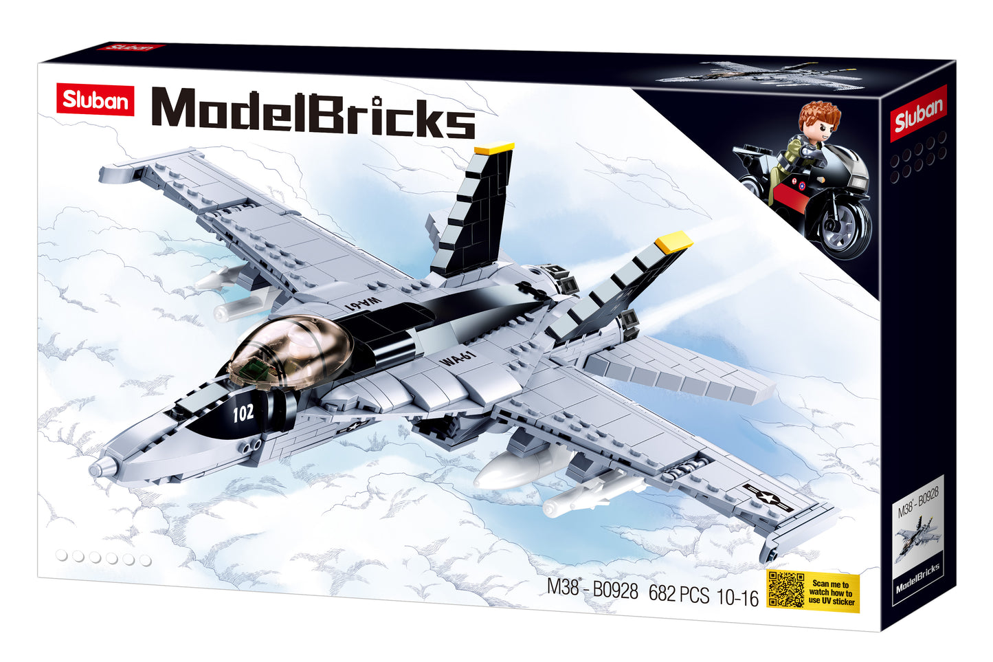 B0928 MODEL BRICKS F/A 18E SUPER BUMBLEBEE from sluban australia
