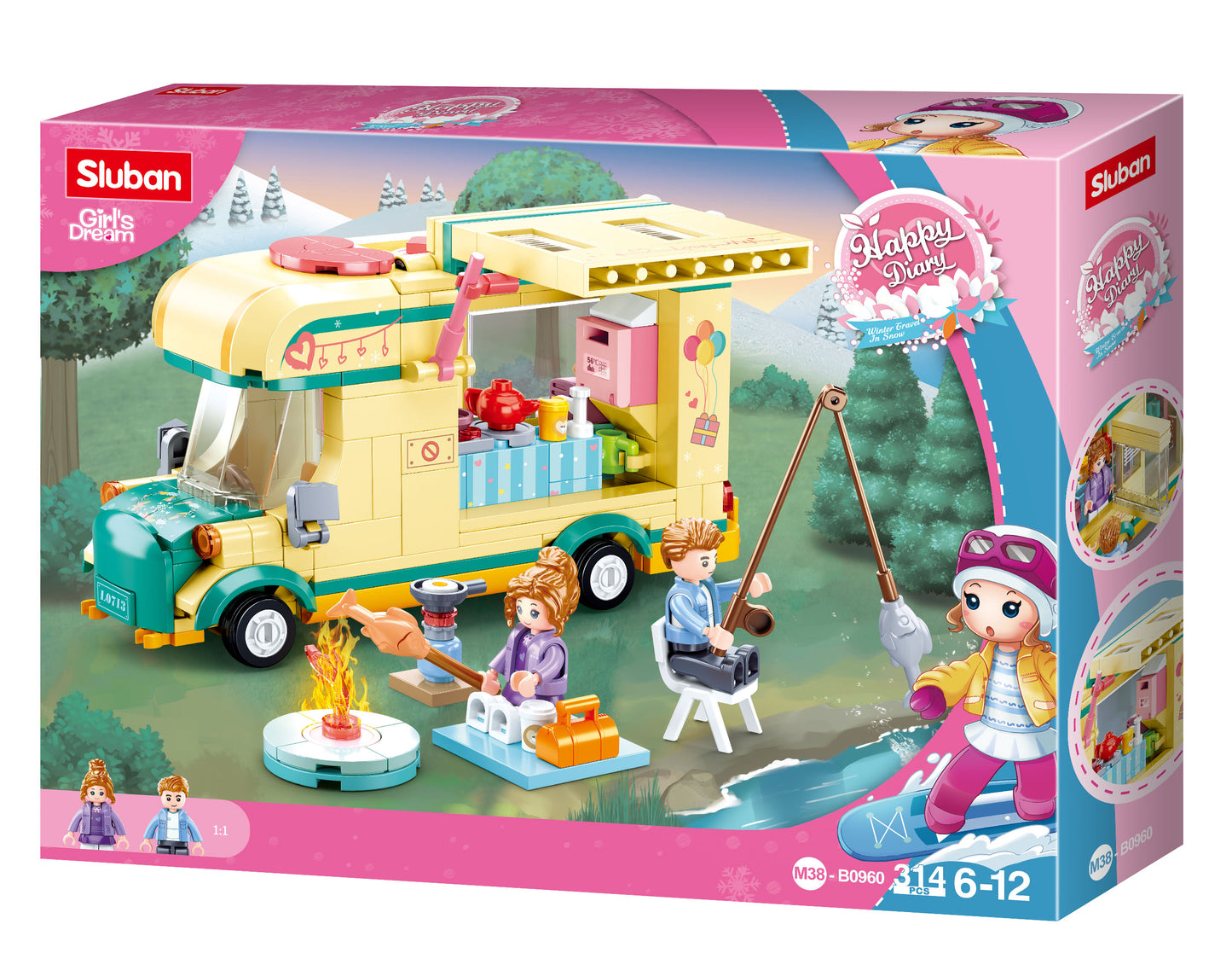 B0960 HD WINTER CARAVANNING with minifigures from sluban australia