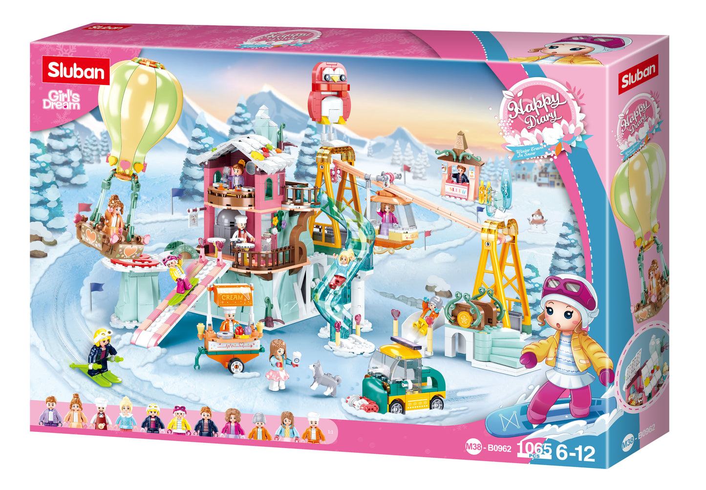 B0962 HD WINTER SKI FIELD with minifigures from belta brands