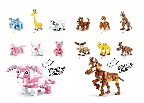 B0968 QBRICKS EGG - MAMMALS
SOLD AS A DISPLAY OF 24 C12