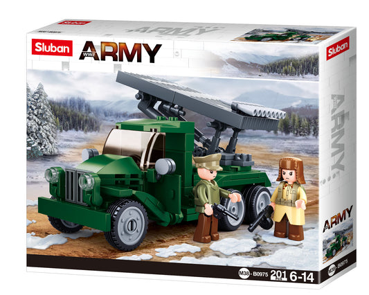 ARMY BATTLE OF BUDAPEST - KATYUSHA ROCKET with minifigures, building blocks and bricks from sluban australia
