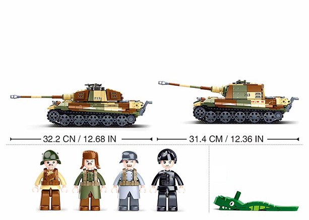 B0980 ARMY BATTLE OF BUDAPEST - THE KING TIGER HEAVY TANK 930 PCS AGES 6+ C8