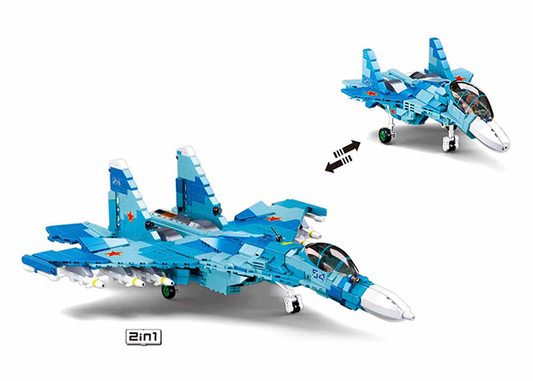 B0985 MB SU-27 FIGHTER 2 IN 1 1040 PCS AGES 8+ C6