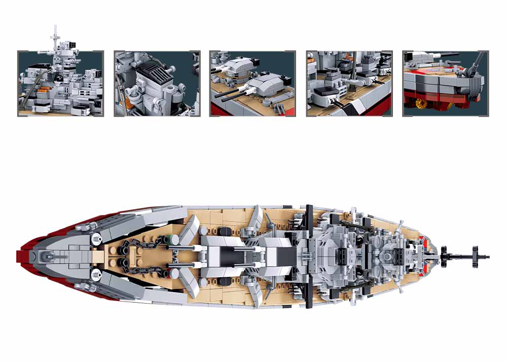 B1102 MB BISMARCK BATTLESHIP 2 IN 1 1849 PCS AGES 12+ C4