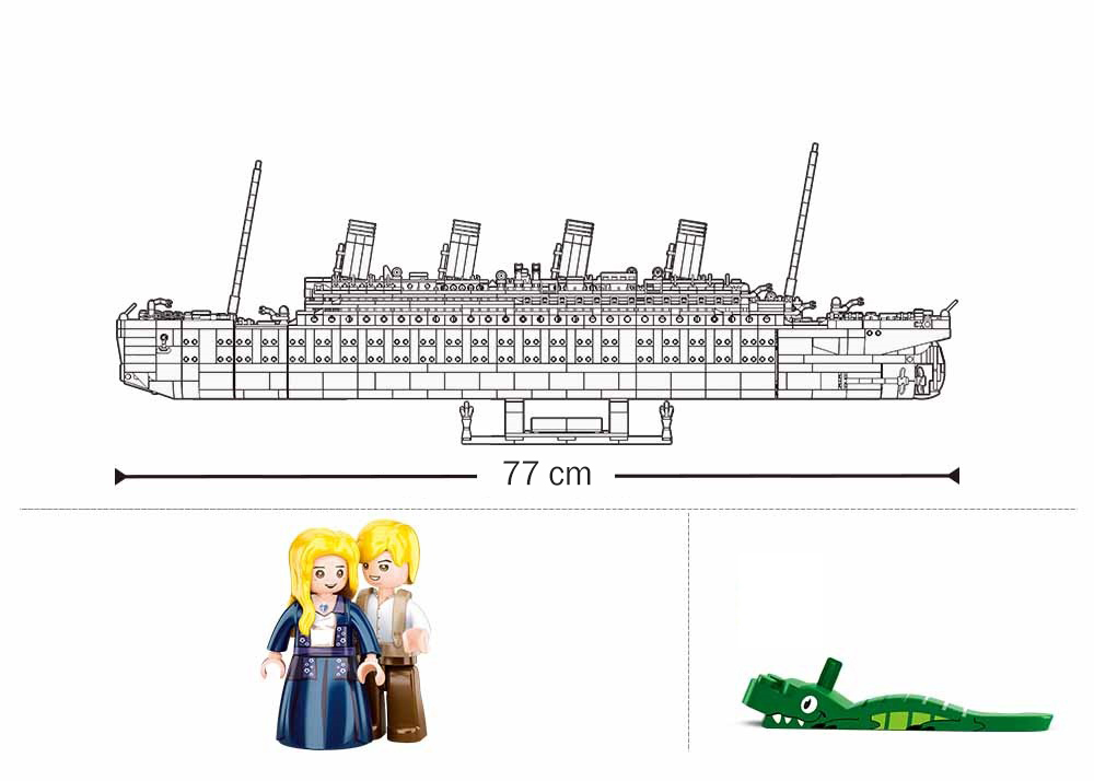 B1122 MB TITANIC BIG SCALE 1:350 - 2401 PCS AGES 12+ C3