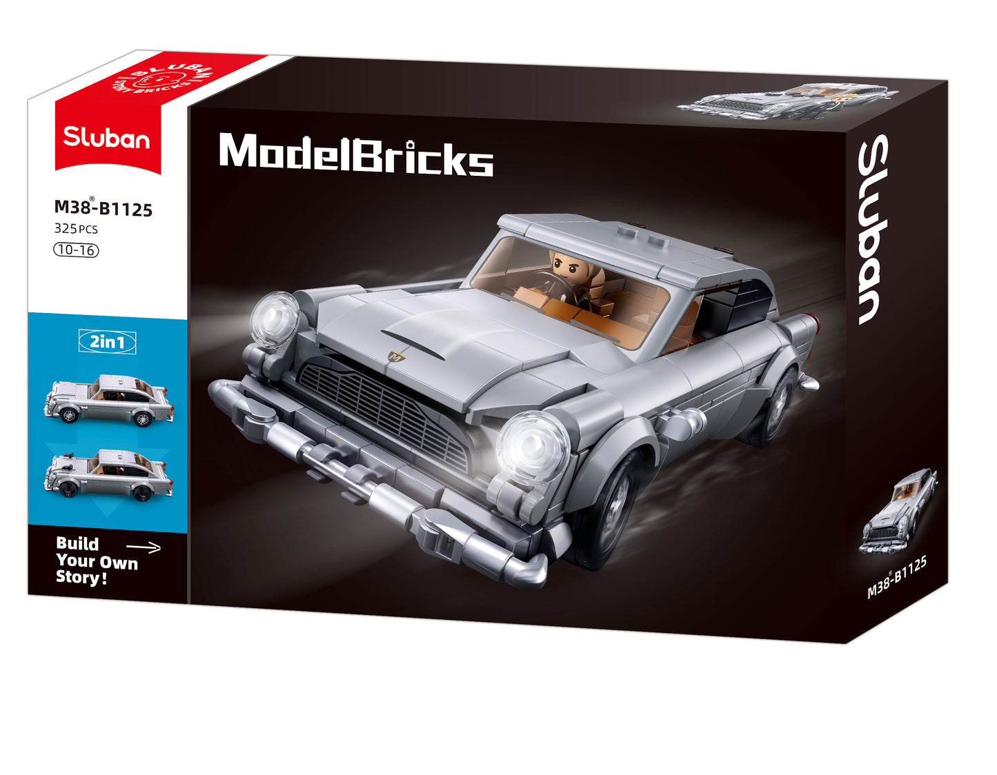 M38-B1125 Sluban - Car of a Secret Agent with minifigures from sluban australia building blocks and bricks