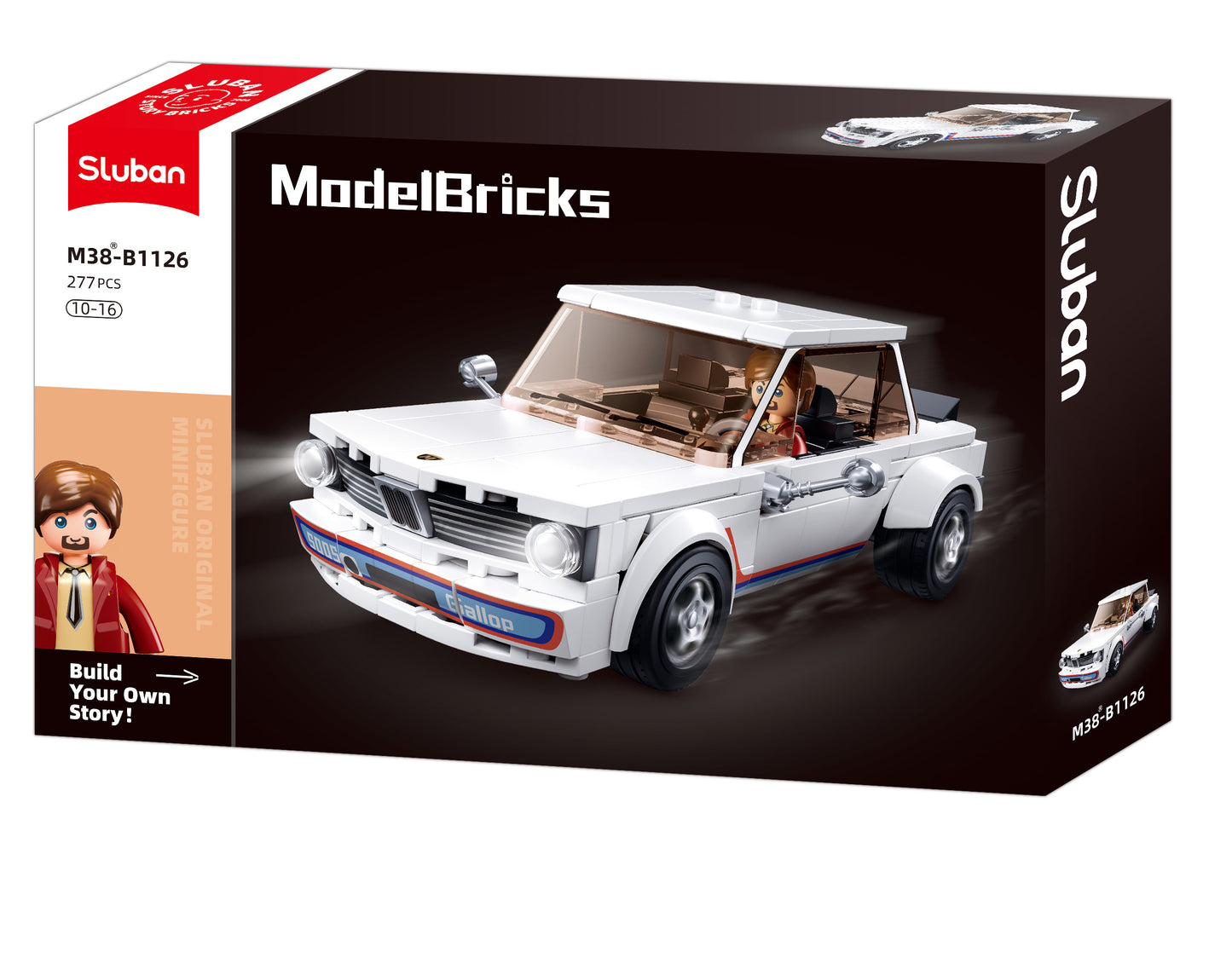 B1126 MB CLASSIC CAR BEMA with mini figure from sluban australia building blocks and bricks.