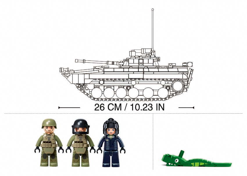 B1136 MB BMP INFANTRY FIGHTING TANK (IFV) 3 IN 1 SCALE 1:35 738 PCS AGES 12+ C12