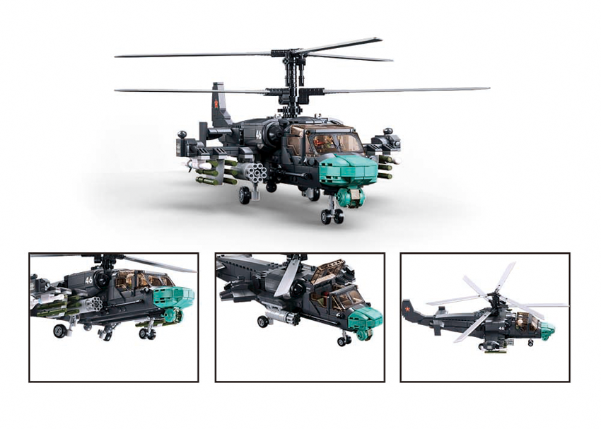 B1138 MB KA-52S HELICOPTER GUNSHIP SCALE 1:35 913 PCS AGES 12+ C8