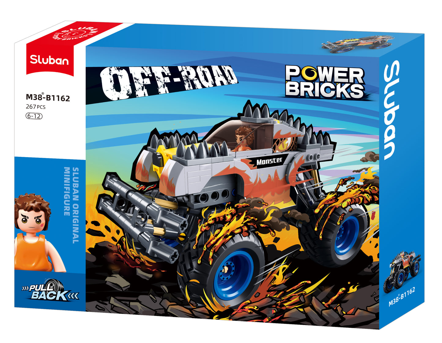 M38-B1162 Sluban - Bigfoot Silver Fire Monster building blocks and bricks from sluban australia.