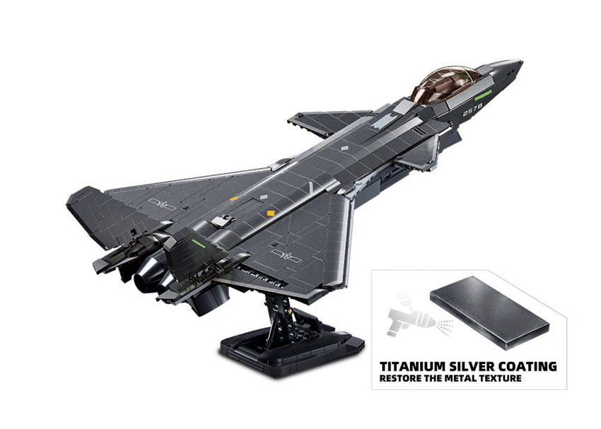 B1187 MB J20 STEALTH AIRCRAFT METAL COATING SCALE 1:44 1007 PCS AGES 12+ C6