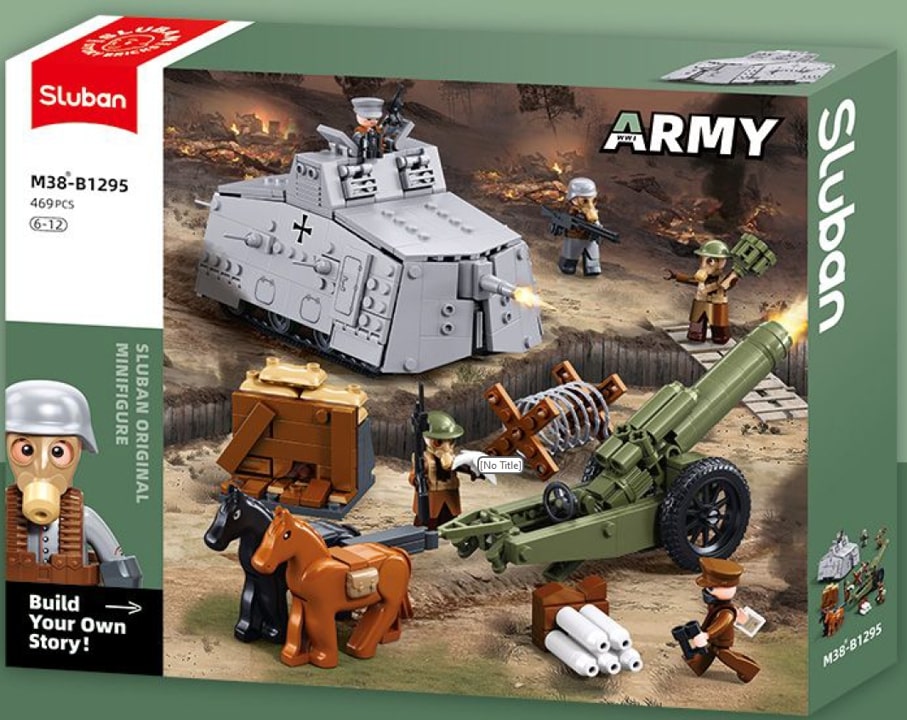 B1295 MB Sluban 506pc Army WW1 A7V Tank Offensive
