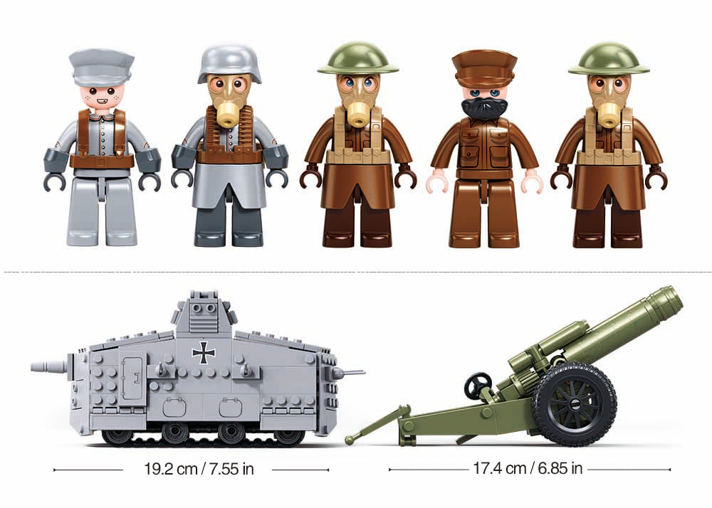 B1295 MB Sluban 506pc Army WW1 A7V Tank Offensive