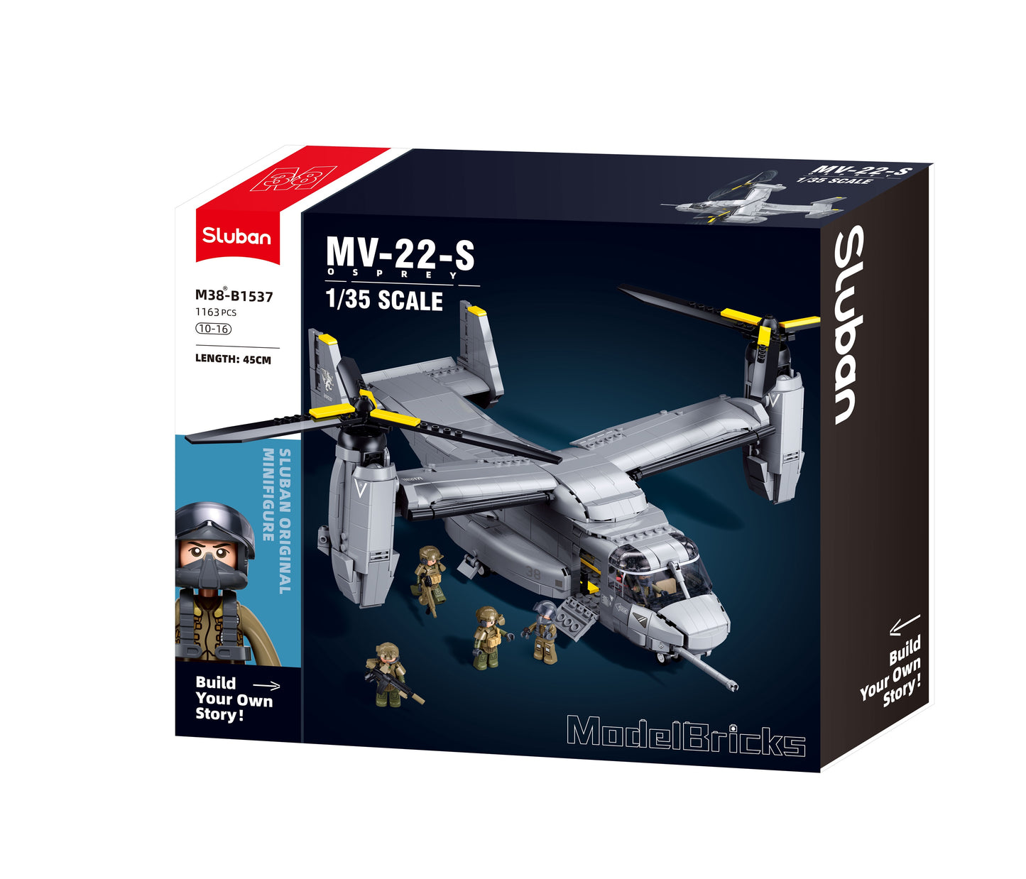 B1537 MB MV-22 OSPREY SCALE 1:44 1142 PCS