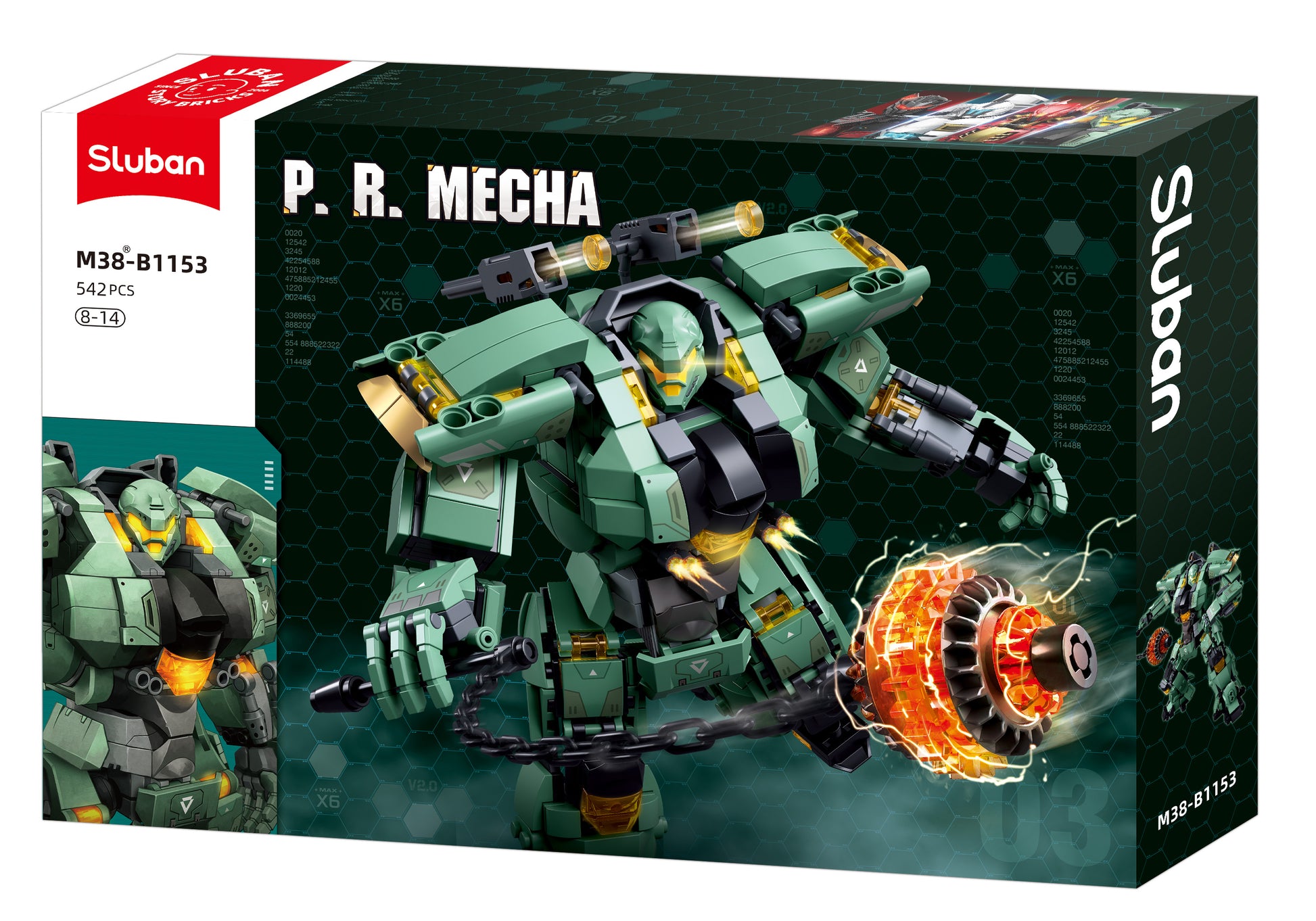 Sluban B1153 P.R. MECHA GREEN 542 building bricks from sluban australia