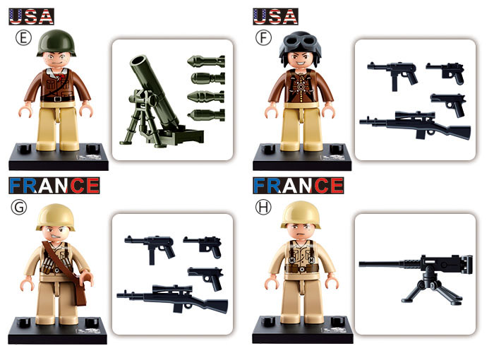B0580 WWII MINI FIGURES 60 PCS IN BLIND PACKS SOLD AS A DISPLAY OF 60 C16