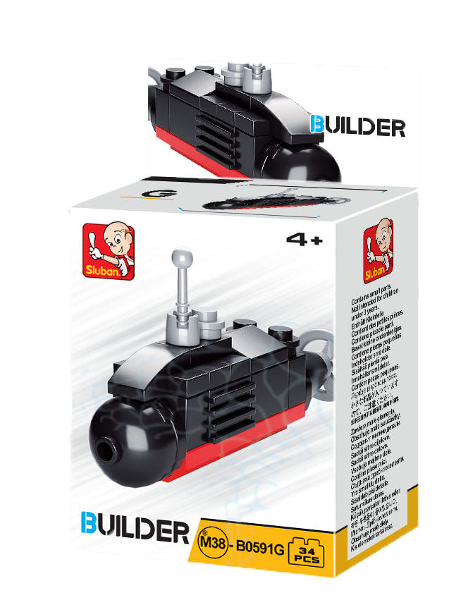 builder submarine mini toys from sluban Australia building bricks 