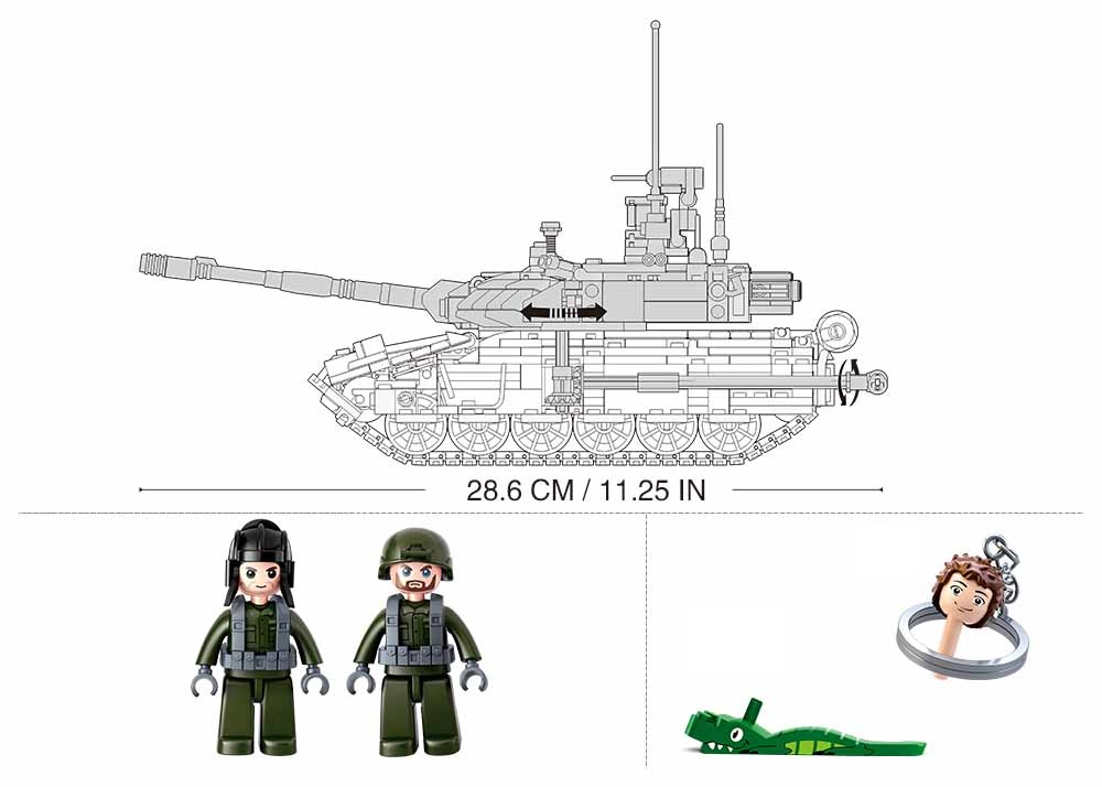 B0756 MODEL BRICKS T90MS BATTLE TANK 758 PCS C12